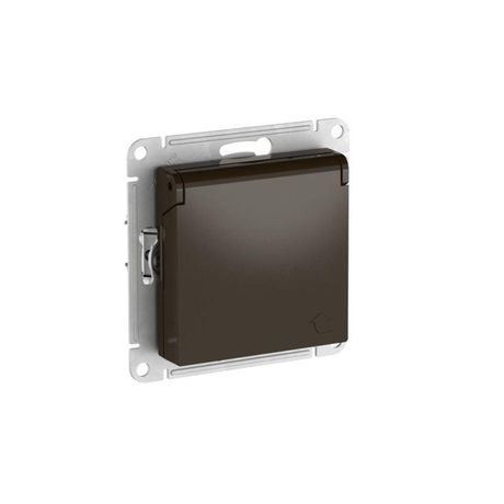 Розетка AtlasDesign 16А IP20 с заземл. защ. шторки крышкой быстрозажим. клем. механизм мокко SE ATN000646S APC