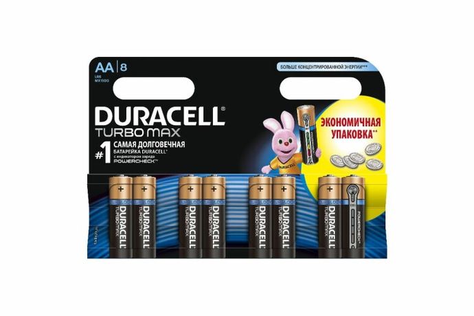 Батарейка щелочная (алкалиновая) LR6-8BL TURBO (8/96/18240) | C0038941 Duracell