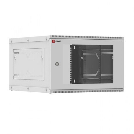 Шкаф телекоммуникационный настенный разборный 6U (600х650) дверь стекло, Astra A серия EKF Basic | ITB6G650D