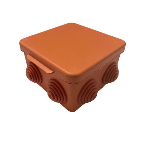 Коробка распределительная 80х80х55 7 муфт, IP54, открытой проводки, негорючая, ПВ-0, оранжевый - С3В87 Нг GUSI Евро