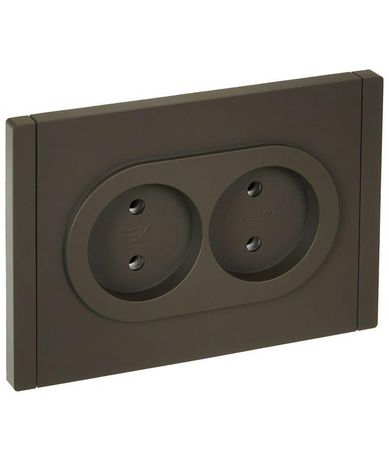 Розетка 2-м СП FORTE&PIANO FP326 10А без заземл. защ. шторок безвинт. крепл. сер. IEK FP-R20-10-1-K03