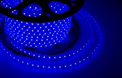 Лента светодиодная SMD3528 10х7мм 60LED/м 4.8Вт/м 220В IP67 син. (уп.100м) NEON-NIGHT 142-603