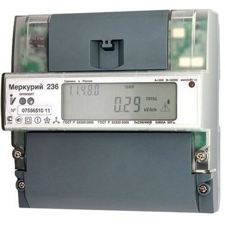 Счетчик Меркурий 236 ART-01 PQRS 5-60A/400В (мнтар.) ЖКИ (DIN) Инкотекс АRT-01
