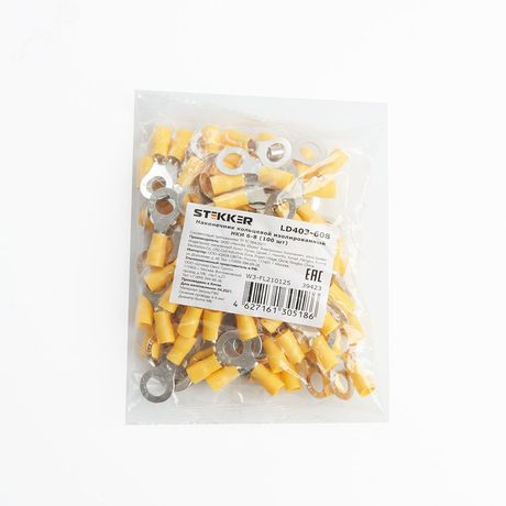Наконечник кольцевой изолированный НКИ 6-8 (упаковка 100 шт), LD403-608 | 39423 STEKKER FERON LD403-606