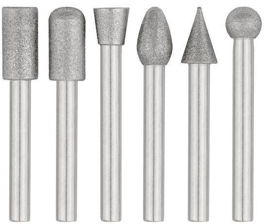 Набор шарошек усиленная сталь с алмазным напылением штифт d6мм (уп.6шт) FIT 36482 РОС