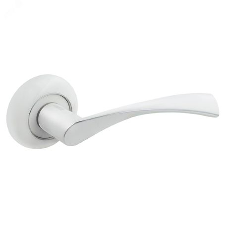 Ручка на круглой накладке (комплект), АЛЛЮР АРТ ОСКАР W/CP (13112) белый/хром - 12446 ПТК