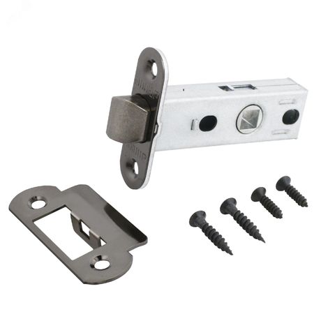 Защелка врезная универсальная без ручек для деревянных межкомнатных дверей, АЛЛЮР АРТ L45-8-R18 BN черный никель - 11577 ПТК