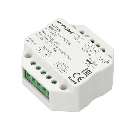 Пластик 5 лет) | 028299 Arlight Контроллер-выключатель SMART-S1-SWITCH (230V 3A 2.4G) (Arlight IP20