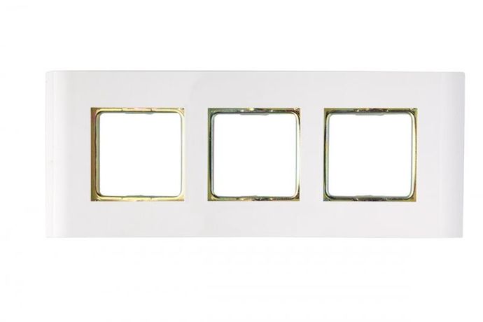 Рамка с перегородкой французский стандарт 6 модулей 45 22,5 мм, белый | 16M-00-16WT Eurolan