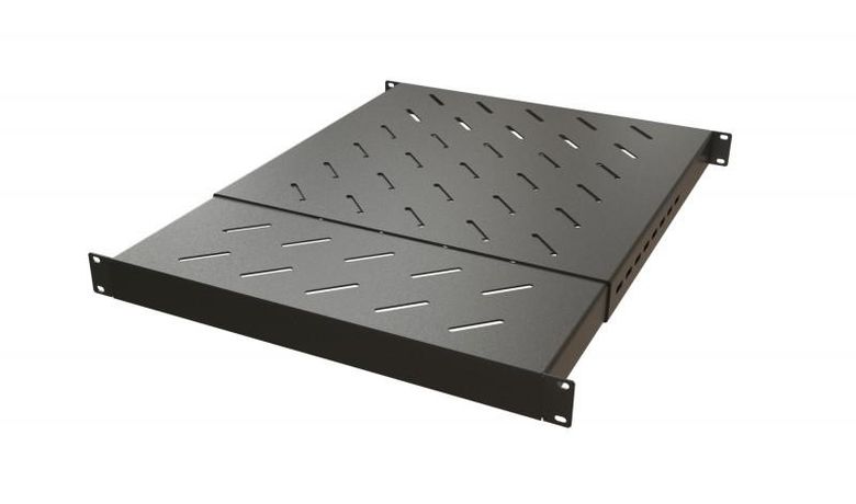 Полка с 19дюйм креплением раздвижная 1U регулируемой глубиной установки от 405мм до 700мм нагрузка 180кг для в шкафы 600-800мм TSD3M-1U-405/700-RAL9005 черн. Hyperline 443447