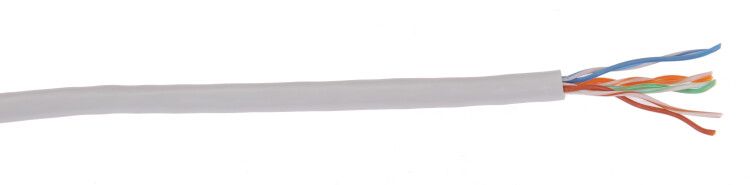 Кабель связи витая пара ШПД U/UTP 24AWG кат.5е 4х2х0.48мм PVC solid (305м) сер. (м) ITK BC1-C5E04-111 IEK