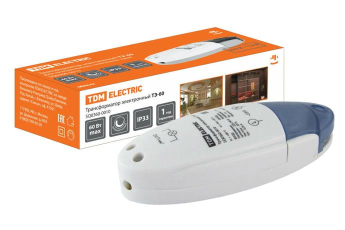 Трансформатор электронный ТЭ-60 220В/12В 20-60Вт | SQ0360-0010 TDM