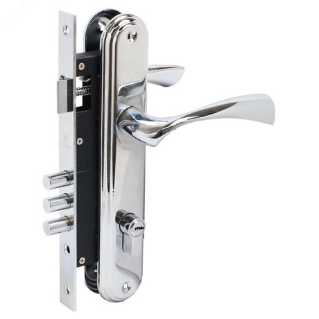 Замок врезной БУЛАТ ЗВ4-3.03.04 НОМОС хром 5 перф.кл. с/руч - 13966 ПТК