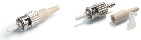 Разъем клеевой ST-MM-0.9 ST, MM(для многомодового кабеля), 0.9 мм, корпус металл, (белый хвостовик) | 15951 Hyperline