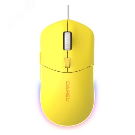 Мышь проводная 800-6400 dpi, подсветка RGB, 1.8 м, желтый - LM121 Yellow Dareu