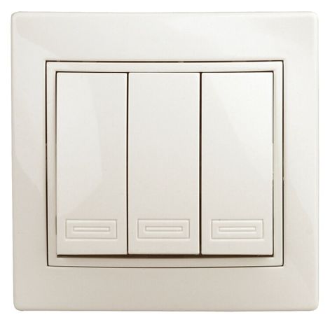 Выключатель тройной, 10А-250В, IP20, СУ, Plano, сл.кость | Б0027606 Intro ЭРА