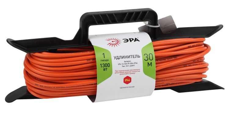 Удлинитель силовой UFx-1e-3x0.75-30m-IP44 на рамке c/з 1 гн 30м ПВС 3x0.75 ЭРА - Б0046827