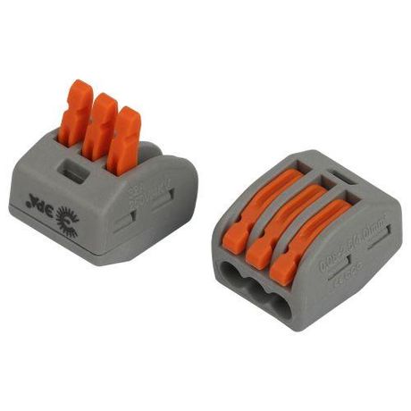 Клемма универсальная 222-413 с рычагами 3-проводная 0.08-2.5/4 мм2 NO-225-383 (упаковка 20 шт.) - Б0067934 ЭРА