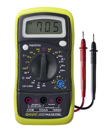 Мультиметр цифровой MAS830BL | 5000476 ФАZА ФАЗА