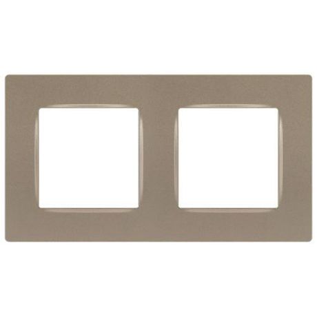 Рамка для розеток и выключателей Серия 12 12-5202-04 на 2 поста, Классик, шампань | Б0067722 ЭРА