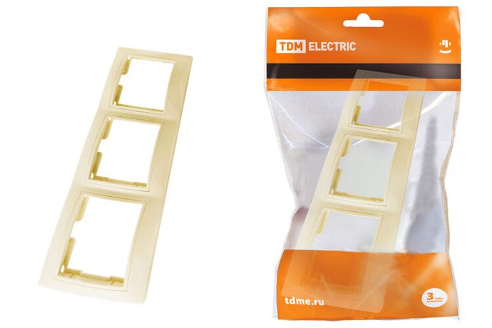 Рамка 3-х постовая горизонтальная сл. кость "Таймыр" | SQ1814-0128 TDM