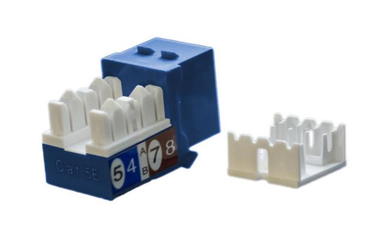 Вставка Keystone Jack RJ45 (8P8C) кат.5E KJ9-8P8C-C5e-90-BL син. Hyperline 432651