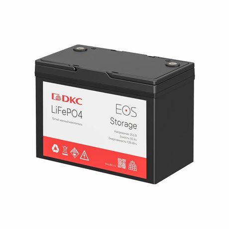 Аккумуляторная батарея литий-онная LFP EOS Storage 25.6 В, 50 Ач, 1.28 кВтч, LFP, пласт. корпус - ESS025P050E ДКС