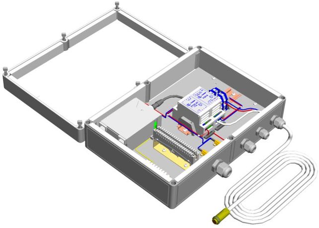 Коробка монтажная герметичная с обогревом из ABS пластика, плинт на 10 пар, -40° - +60°С, IP66, 210х175х100мм 40016 Тахион КМГО-24
