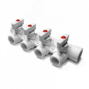 Коллектор полипропиленовый с 3 выходами Белый 40-20 - PA6714308P PRO AQUA