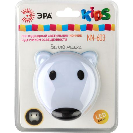 Светильник NN-603-LS-W ночник "Мишка" от сети с сенсором бел. ЭРА Б0019095