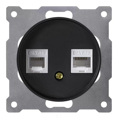 Розетка компьютерная 2-м СП Florence RJ45 кат.5E механизм черн. (1E20901303) OneKeyElectro 2172818 ССТ