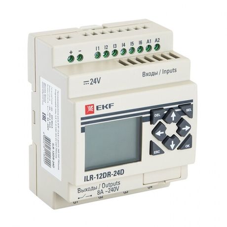 Программируемое реле 12 в/в с диспл. 24В PRO-Relay EKF PROxima | ILR-12DR-24D