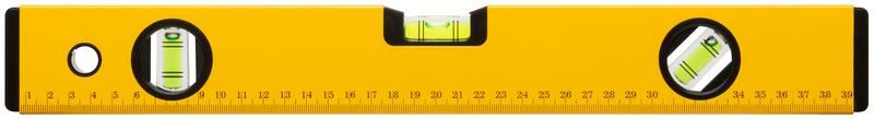 Уровень ''Стайл'', 3 глазка, желтый усиленный корпус, фрезерованная рабочая грань, шкала, Профи 400 мм - 18204 РОС