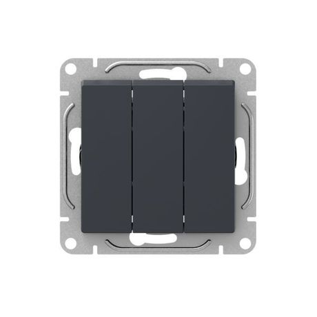 Выключатель 3-кл. СП Эпика механизм графит EKF UP1-SWG-31 EKF арт. UP1-SWG-31