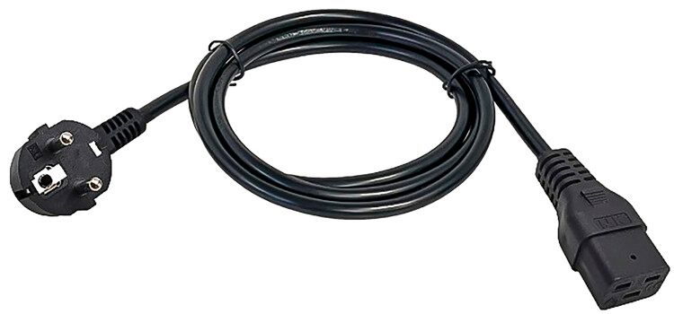 Кабель электропитания PDU 3х1.5 2М с разъёмами C19 и Schuko - PC-C19D-2M IEK