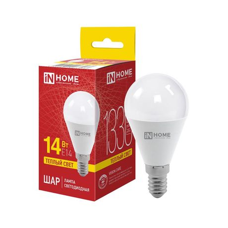Лампа светодиодная LED-ШАР-VC 14Вт E14 3000К IN HOME арт. 4690612063133