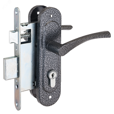 Замок врезной Птимаш ЗВ4-307 серебро с/руч - 9672 ПТК