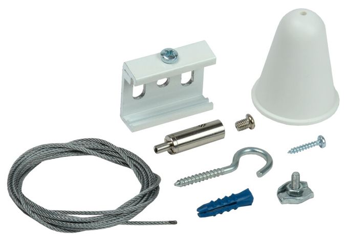 Комплект подвеса для шинопровода осветительного с тросом 1,5м белый | LPK0D-KPT-D15-K01 IEK