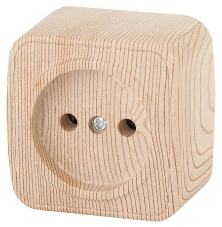 Розетка однофазная наружная (открытой установки) без шторок сосна 16А 250В IP20 винтовые зажимы 3-201-11 Intro Polo - Б0036107 ЭРА