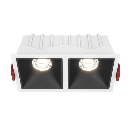 Светильник встраиваемый Downlight Alfa LED 4000K 2x10Вт 36 град. IP20 CRI90 Бело-черный двойной квадрат 52х126х65мм 1000Лм - DL043-02-10W4K-SQ-WB Maytoni