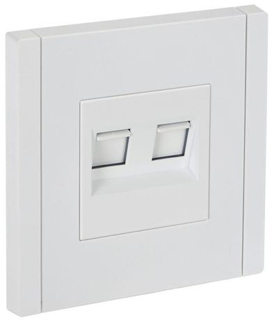 Розетка компьютерная 2-м RJ45 кат.5E FORTE&PIANO FP233 бел. IEK FP-K20-1-K01