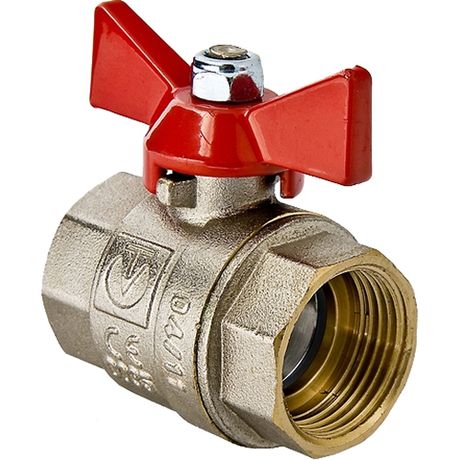 Кран шаровой латунный Valtec Base бабочка внутренняя-внутренняя резьба 3/4" VT.217