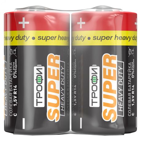 Батарейка Трофи R14-2S SUPER HAEVY DUTY Zinc (24/600/9600) - C0033713 ЭРА