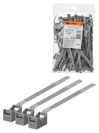 Крепеж ремешковый 7,6х165 серый (100шт) | SQ0516-0302 TDM