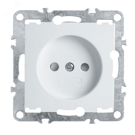 Розетка одноместная (механизм) б/з,с защитной шторкой,250В, 10А, серия Эрна, белый Stekker - PST10-9109-01 39316 FERON
