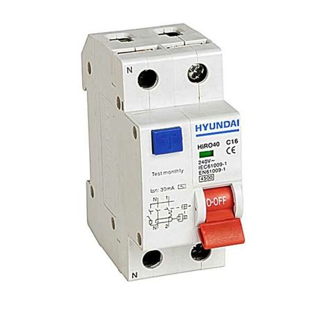 Дифференциальный автомат HRO63M 1NG4C0000C 00016G 1 полюс + нейтр., 16A ток, к.з. 6kA,30mA | 13.06.000120 HYUNDAI