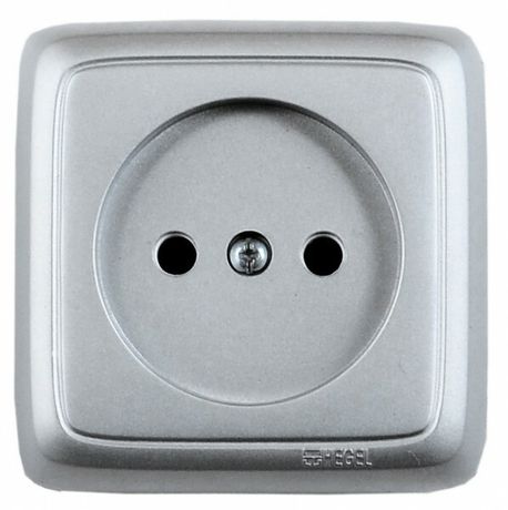 Розетка наружная с монтажной пластиной серебро - РА16-105-06 HEGEL