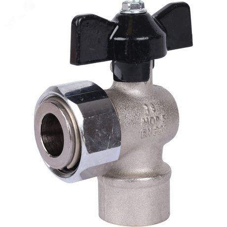 Кран шаровой с накидной гайкой угловой, ВР/накидная гайка, ручка бабочка 1/2x3/4 - SVB-1010-001520 STOUT RG0090IMLP1OH2