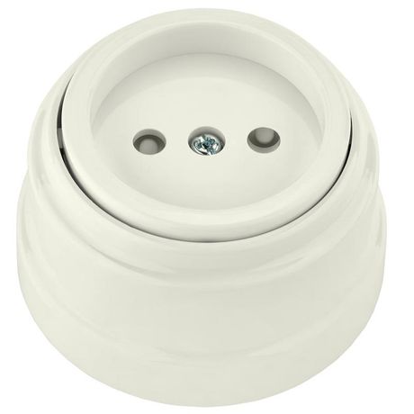 Розетка 1-м ОП РЕТРО 16А без заземл. со шторками Bylectrica РА16-0205 бежевый