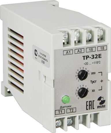 Реле температурное ТР-32Е в комплекте с датчиком ДТ кабель 2.5м +20...+119град.C 220В 50Гц режим НАГРЕВ гистерезис 4град.C макс. коммутируемый ток 10А 1з УХЛ4 и Автоматика A8223-79683207